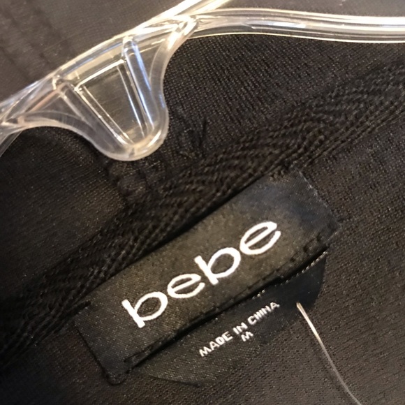 SOLD - Bebe Black Velour Hoodie - Medium - Picture 6 of 14